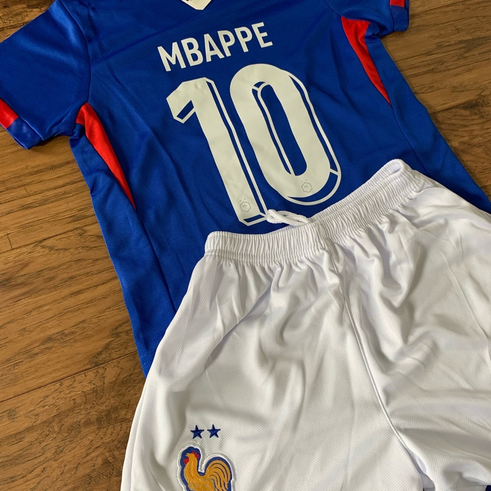 Kylian Mbappe Youth Toddler Soccer Jersey France Set Kit 2 Piece New Ships fast - Picture 7 of 7